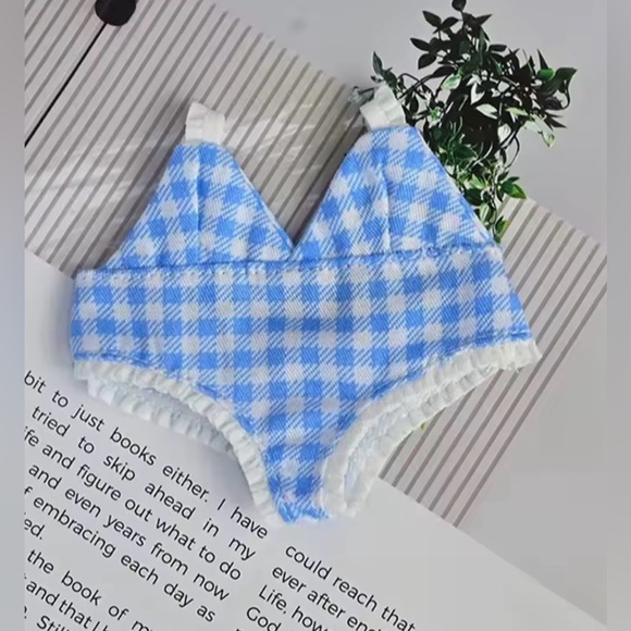 Other - Blue Gingham Labubu one piece Swimsuit